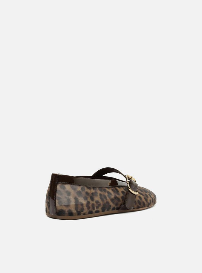 Sapatilha Boneca Animal Print Tela Fivela