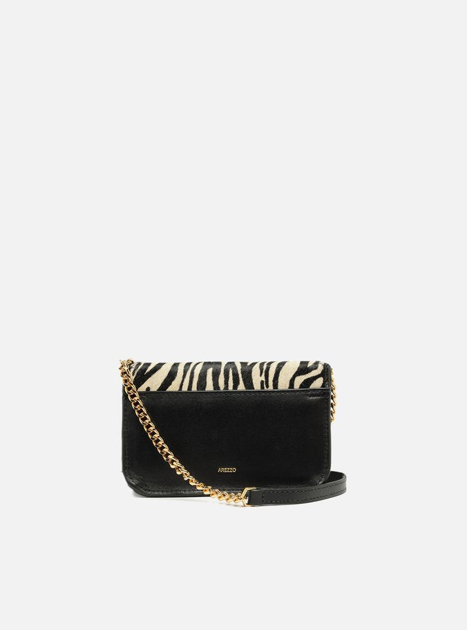 Bolsa Tiracolo Animal Print Pequena Alça Metal