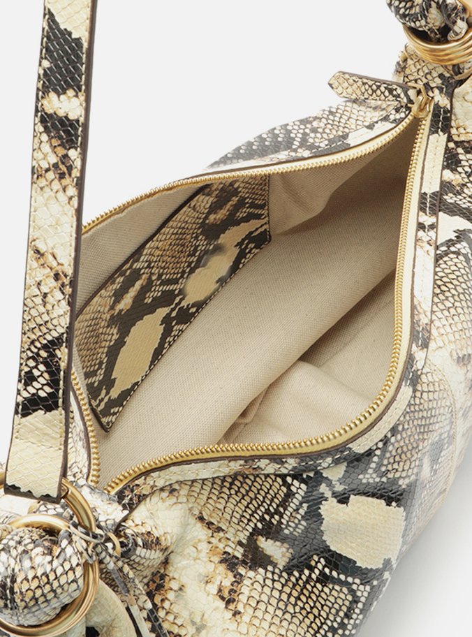 Bolsa Hobo Snake Grande Metais